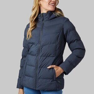 NEW 32 Degrees Heat Women's XS Puffer Hooded Jacket Blue Polyester